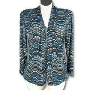 Made in heaven Womens sweater size L multicolored striped open front